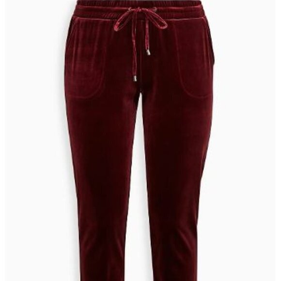 torrid Pants - Torrid SIZE 3 WOMEN'S TAPERED PULL ON PANT - STRETCH VELVET WINE NWT